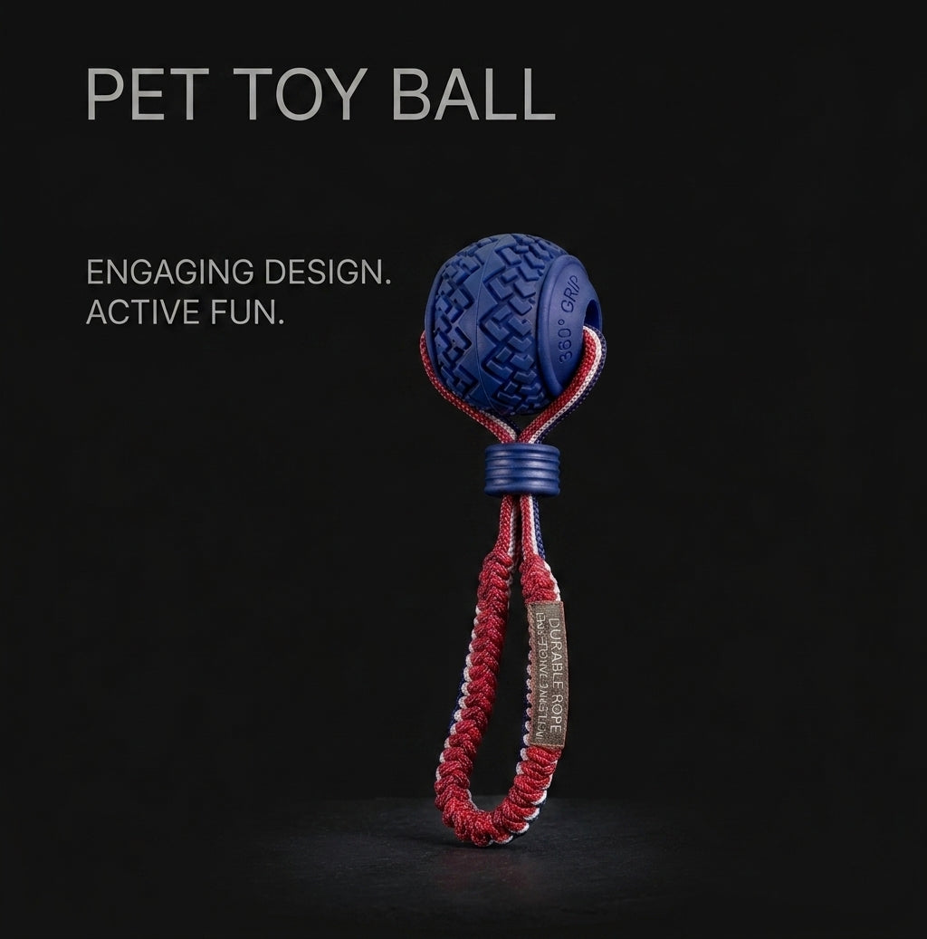 Interactive Dog Chew Ball with Rope