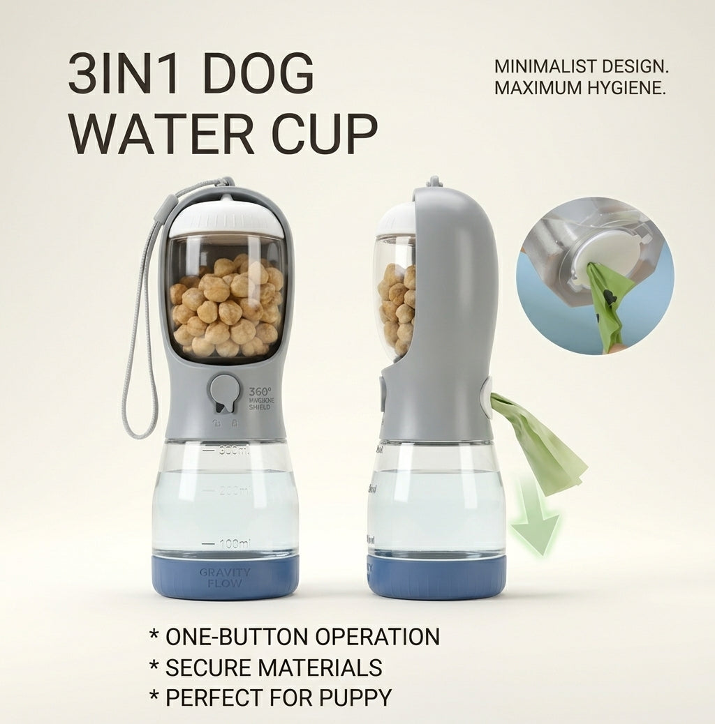 3-in-1 Portable Dog Water Bottle